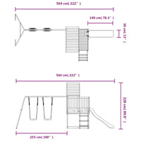 Altalena per parco giochi da esterno scivolo altalena robusta giochi da giardino 564 x 235 x 228 cm legno massello di abete Douglas 02_0004633