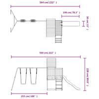 Altalene per parco giochi all'aperto scivolo altalene robuste giochi da giardino 564 x 235 x 228 cm legno di pino impregnato 02_0004819