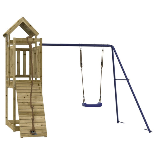 Altalene per parco giochi all'aperto scivolo altalene robuste giochi da giardino 243 x 186 x 214 cm legno di pino impregnato 02_0004654
