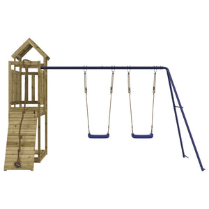 Altalene per parco giochi all'aperto scivolo altalene robuste giochi da giardino 314 x 186 x 214 cm legno di pino impregnato 02_0004745