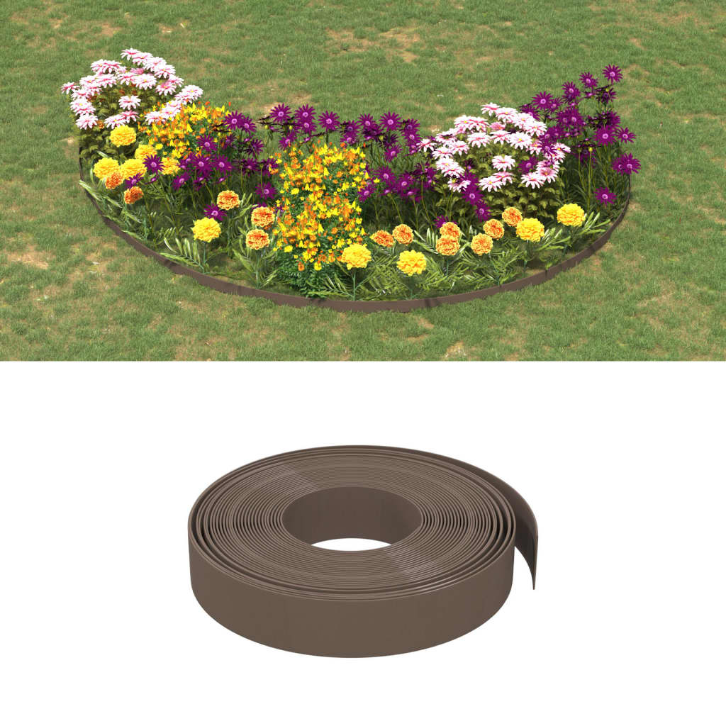 Bordature da Giardino 5 pz Marroni 10 m 10 cm in Polietilenecod mxl 70716