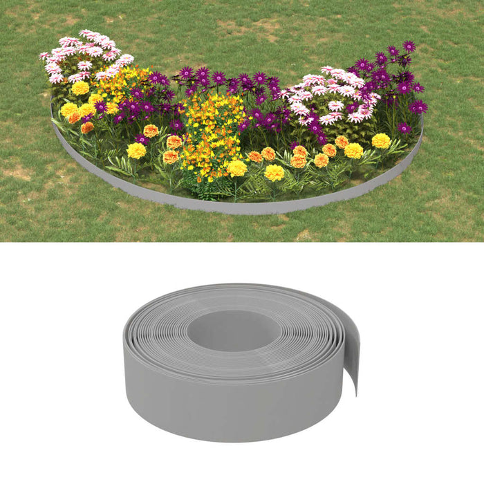 Bordature da Giardino 2 pz Grigie 10 m 15 cm in Polietilene 3155440