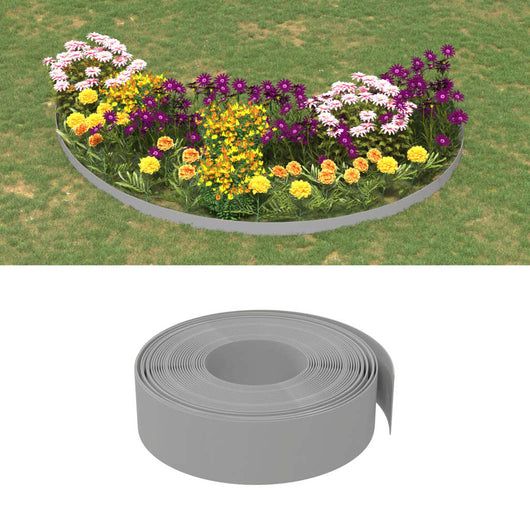 Bordature da Giardino 2 pz Grigie 10 m 15 cm in Polietilene 3155440