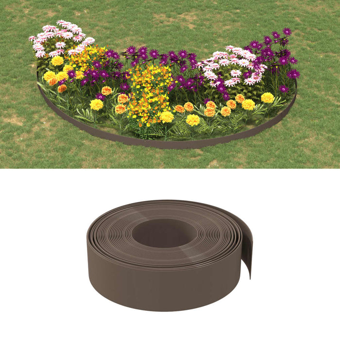 Bordature da Giardino 5 pz Marroni 10 m 15 cm in Polietilene 3155451