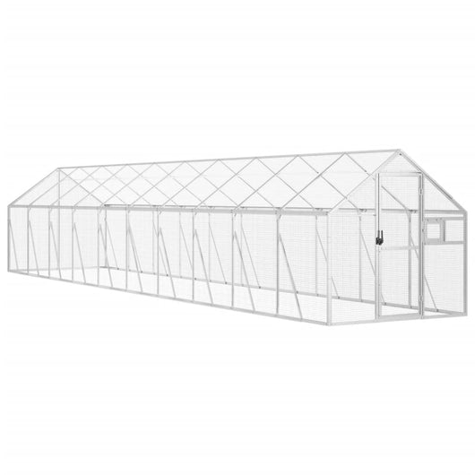 vidaXL Voliera Argento 1,79x10x1,85 m in Alluminio