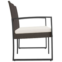 Panca da Giardino a 2 Posti con Cuscini in Rattan PP Marrone 360210