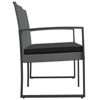 Panca da Giardino a 2 Posti con Cuscini Rattan PP Grigio Scuro 360211