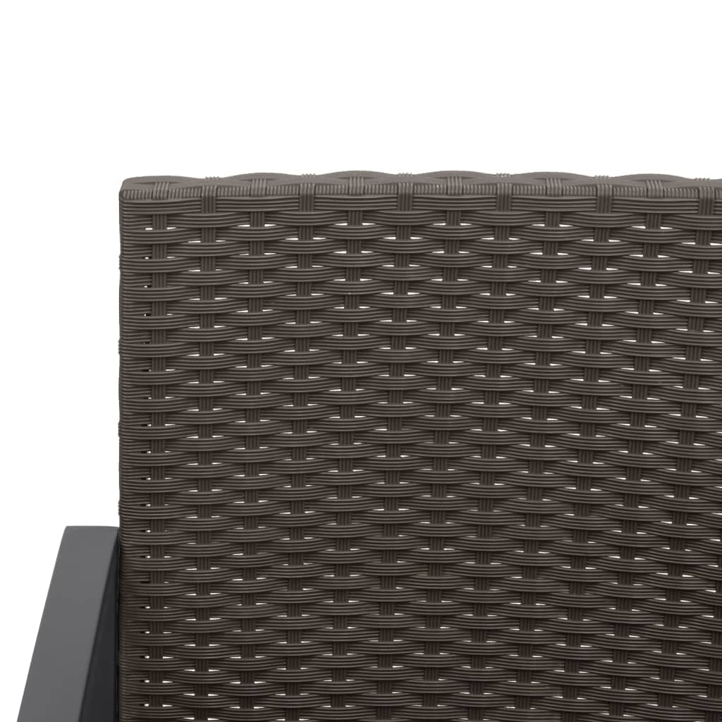 Set da Pranzo da Giardino 5 pz con Cuscini in PP Rattan Marrone 360216
