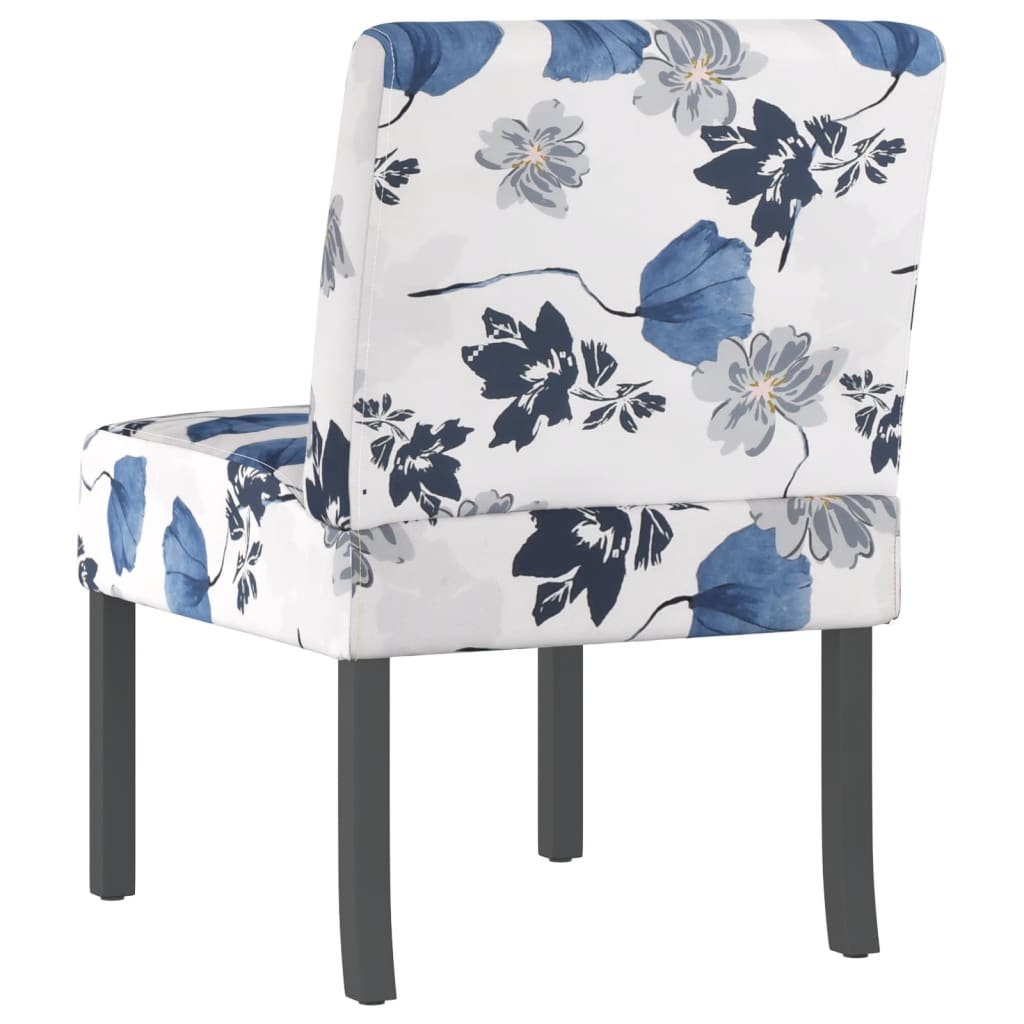 Sedia Pantofola in Tessuto Fiori Blu