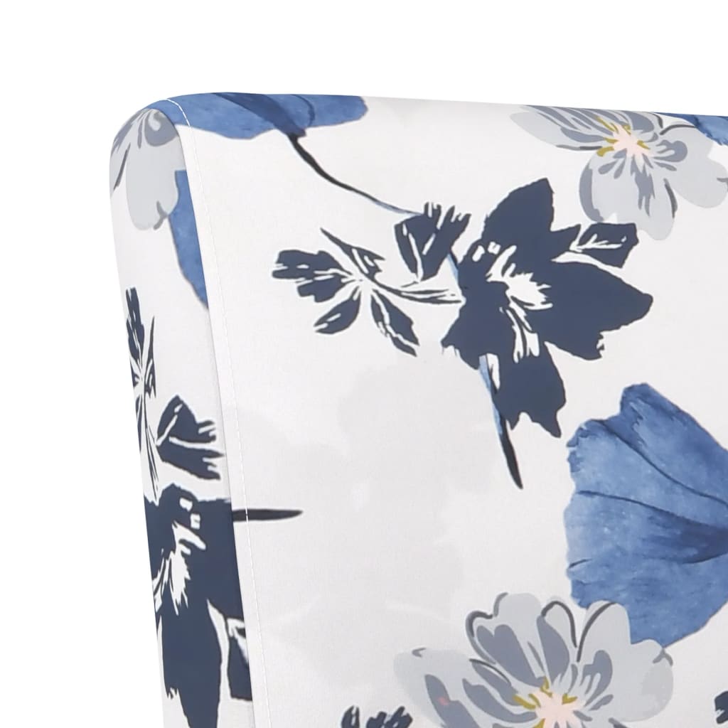 Sedia Pantofola in Tessuto Fiori Blu