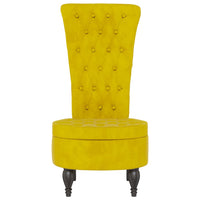 Sedia con Schienale Alto Design con Bottoni in Velluto Giallo 352469
