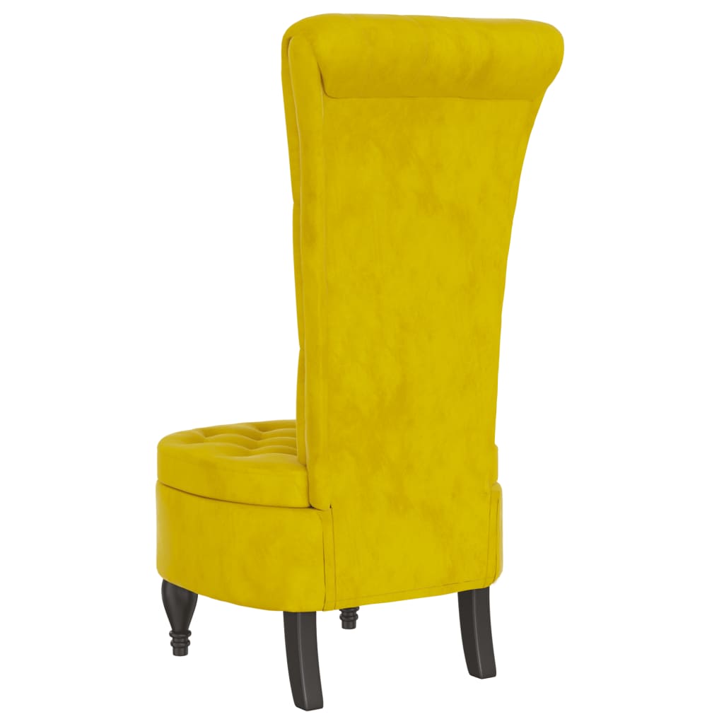 Sedia con Schienale Alto Design con Bottoni in Velluto Giallo 352469