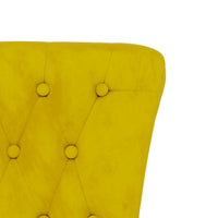 Sedia con Schienale Alto Design con Bottoni in Velluto Giallo 352469