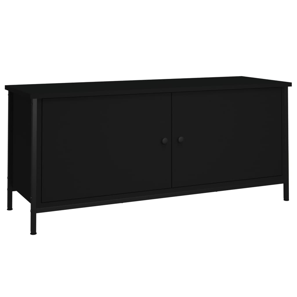 Mobile Porta TV con Ante-Mobile per TV-Credenza TV Nero 102x35x45 cm in Legno Multistrato