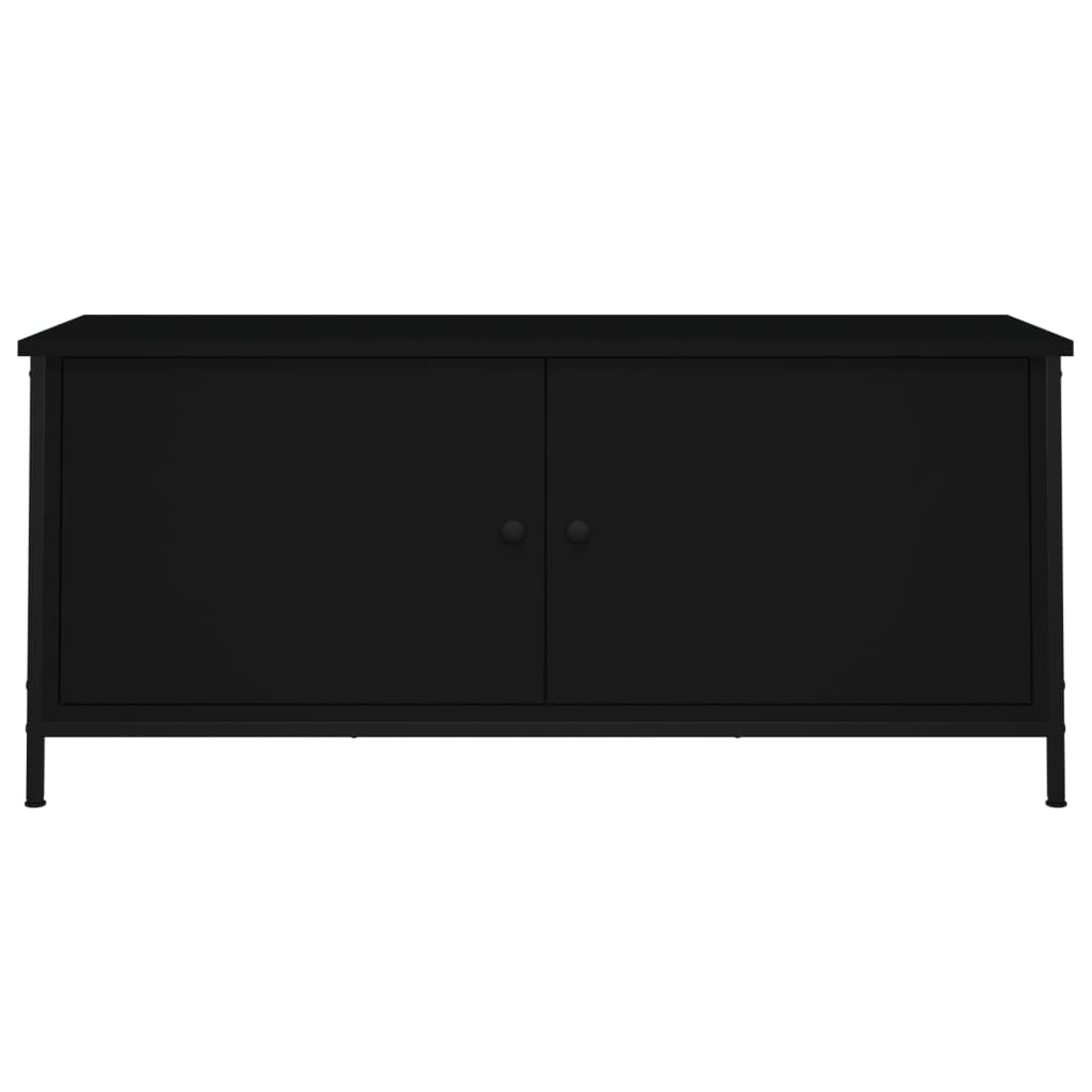 Mobile Porta TV con Ante-Mobile per TV-Credenza TV Nero 102x35x45 cm in Legno Multistrato