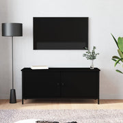 Mobile Porta TV con Ante-Mobile per TV-Credenza TV Nero 102x35x45 cm in Legno Multistrato
