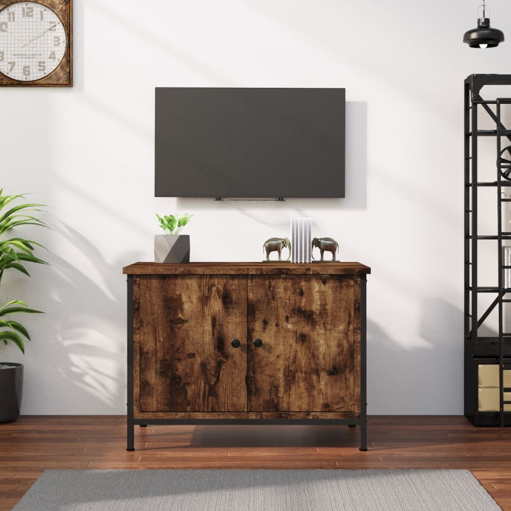 Mobile TV con Ante-Credenza TV-Console TV Rovere Fumo 60x35x45 cm in Legno Multistrato