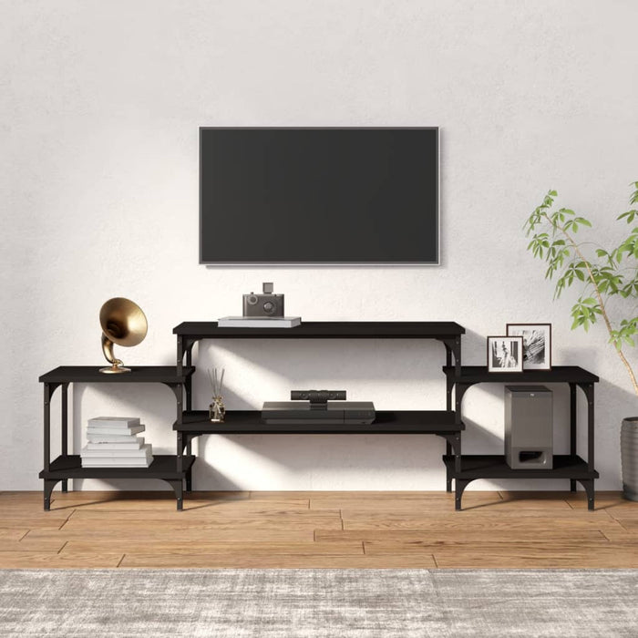 Mobile Porta TV Nero 157x35x52 cm in Legno Multistrato 826320