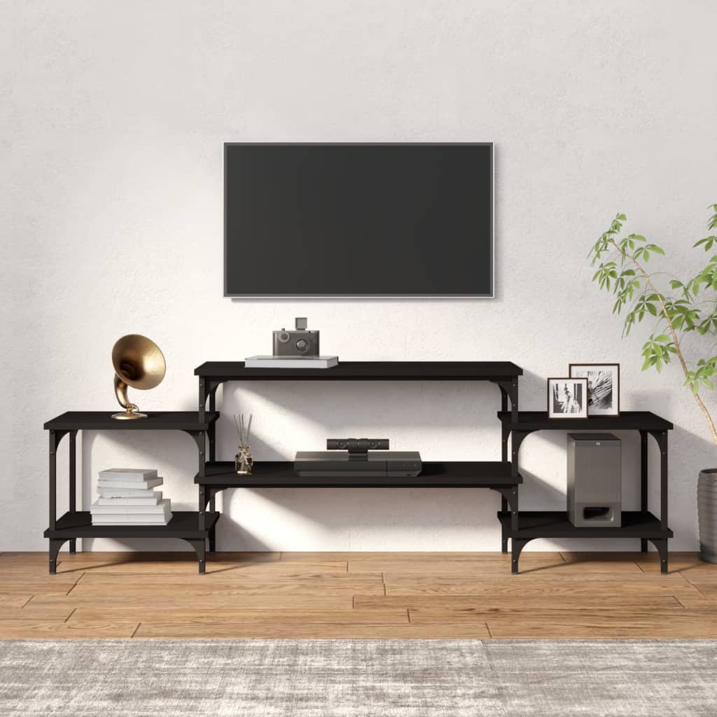 Mobile Porta TV Nero 157x35x52 cm in Legno Multistratocod mxl 79144