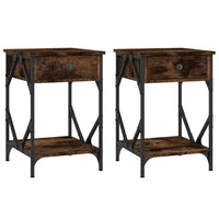 Comodini 2 pz Rovere Fumo 40x42x60 cm in Legno Multistrato 826340