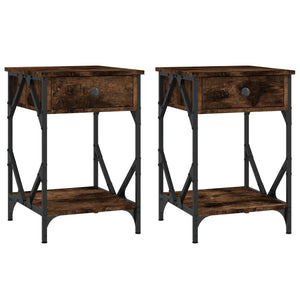 Comodini 2 pz Rovere Fumo 40x42x60 cm in Legno Multistrato 826340