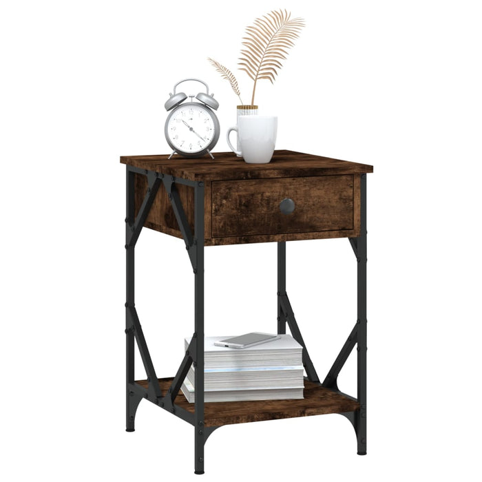 Comodini 2 pz Rovere Fumo 40x42x60 cm in Legno Multistrato 826340