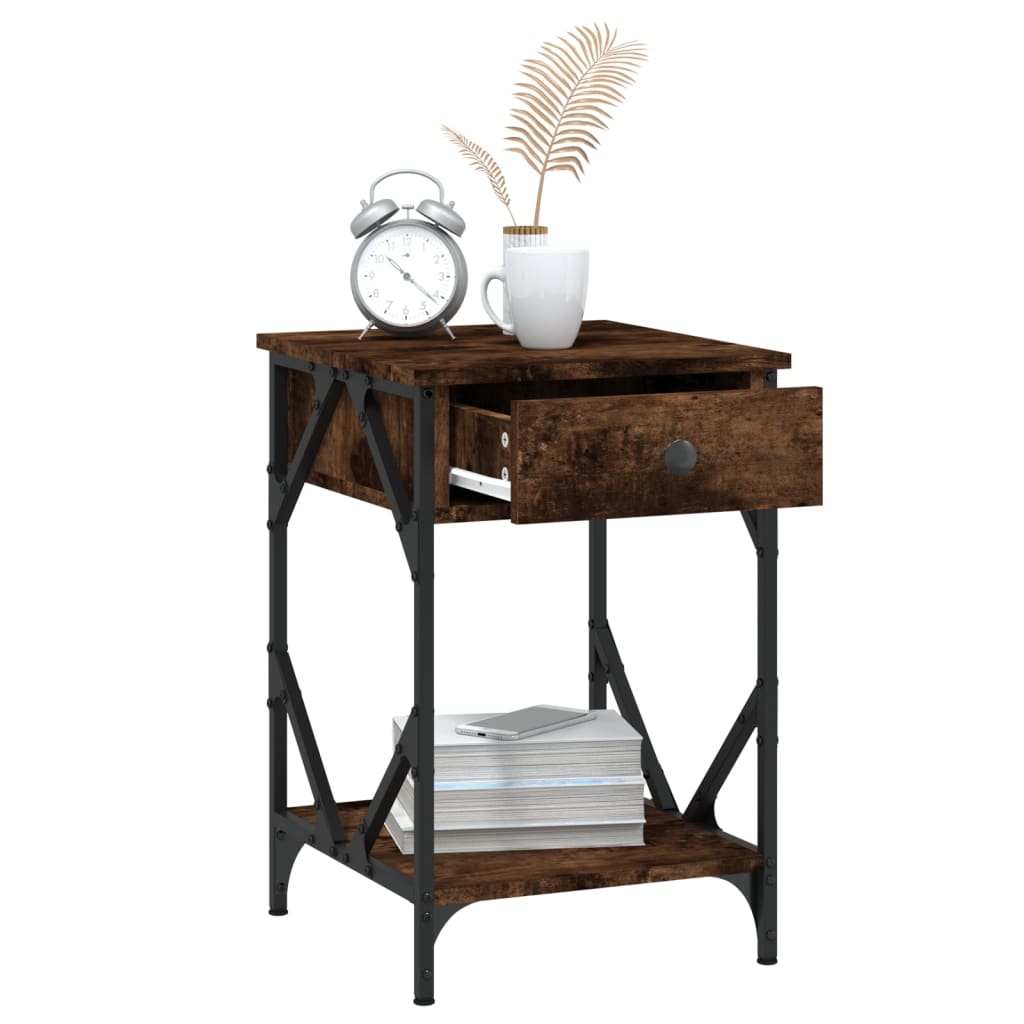 Comodini 2 pz Rovere Fumo 40x42x60 cm in Legno Multistrato 826340