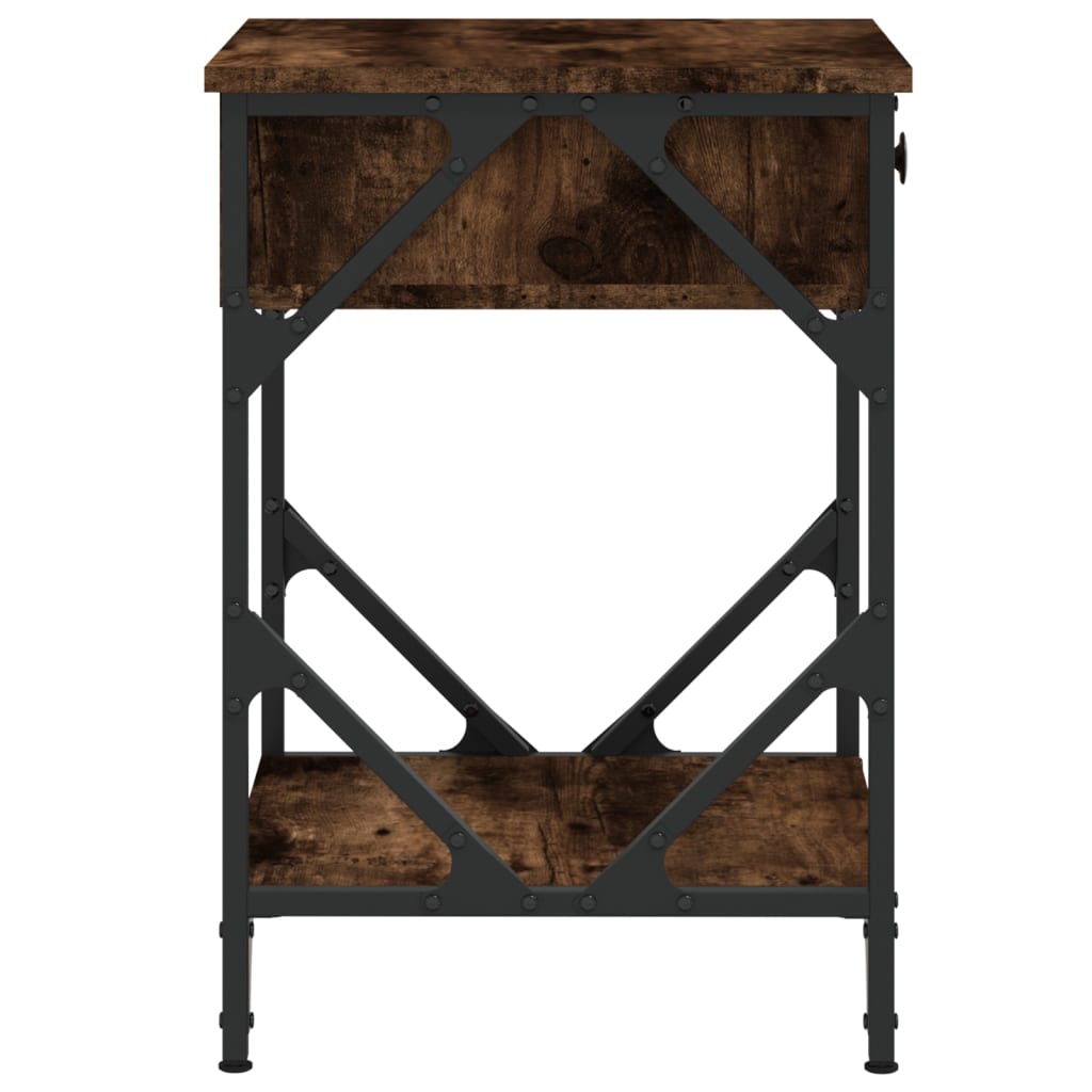 Comodini 2 pz Rovere Fumo 40x42x60 cm in Legno Multistrato 826340