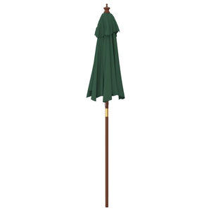 Ombrellone da Giardino con Palo in Legno Verde 196x231 cm 363160