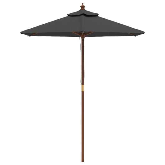 Ombrellone da giardino con palo in legno 196 x 231 cm antracite 02_0008332
