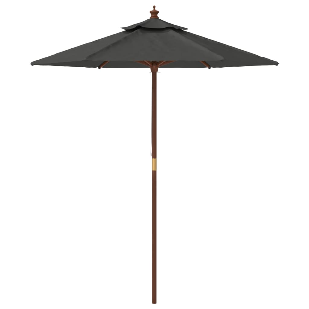 Ombrellone da giardino con palo in legno 196 x 231 cm antracite 02_0008332