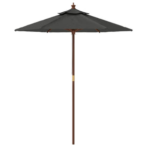 Ombrellone da giardino con palo in legno 196 x 231 cm antracite 02_0008332