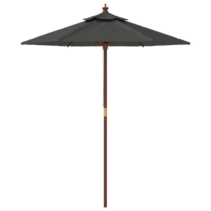 Ombrellone da giardino con palo in legno 196 x 231 cm antracite 02_0008332