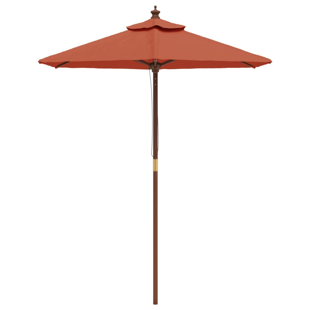 Ombrellone da Giardino con Palo in Legno Terracotta 196x231 cm 363164