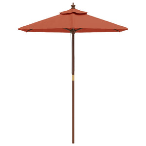 Ombrellone da Giardino con Palo in Legno Terracotta 196x231 cm 363164