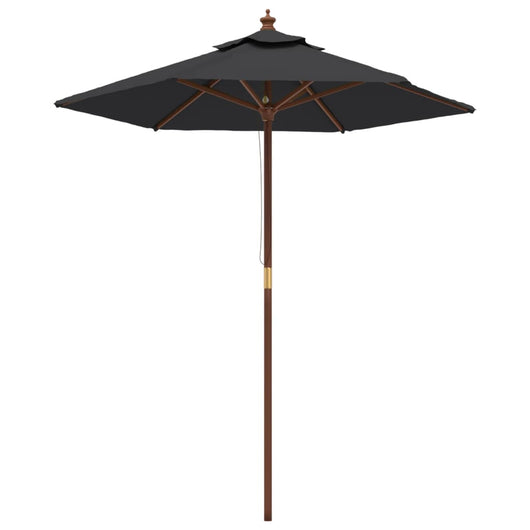 Ombrellone da Giardino con Palo in Legno Nero 196x231 cm 363165
