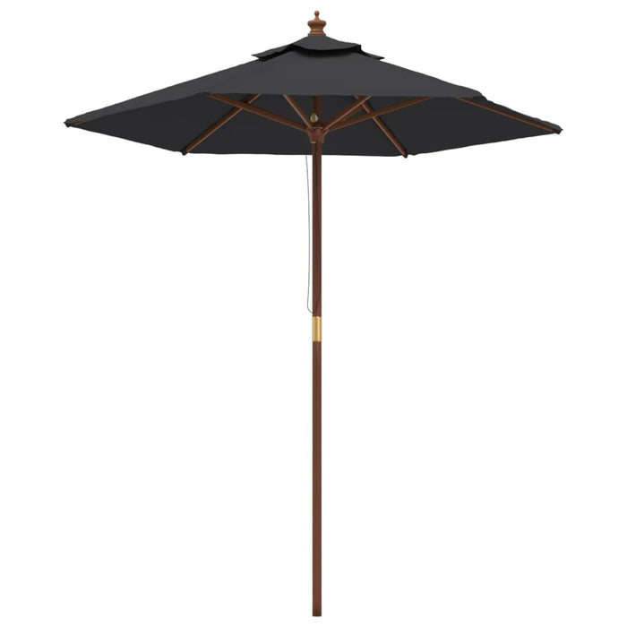 Ombrellone da Giardino con Palo in Legno Nero 196x231 cm 363165