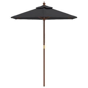 Ombrellone da Giardino con Palo in Legno Nero 196x231 cm 363165