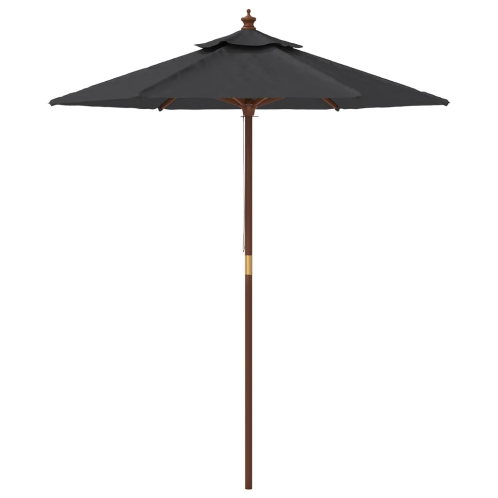 Ombrellone da Giardino con Palo in Legno Nero 196x231 cm 363165