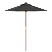 Ombrellone da Giardino con Palo in Legno Nero 196x231 cm 363165