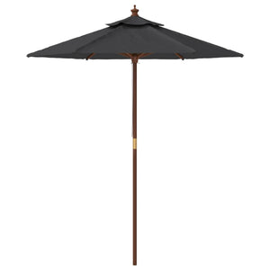 Ombrellone da Giardino con Palo in Legno Nero 196x231 cm 363165