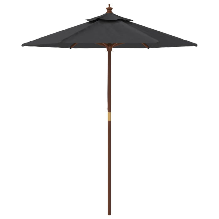 Ombrellone da Giardino con Palo in Legno Nero 196x231 cm 363165