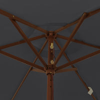 Ombrellone da Giardino con Palo in Legno Nero 196x231 cm 363165