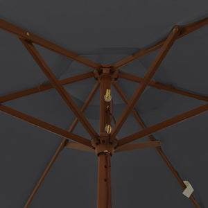 Ombrellone da Giardino con Palo in Legno Nero 196x231 cm 363165