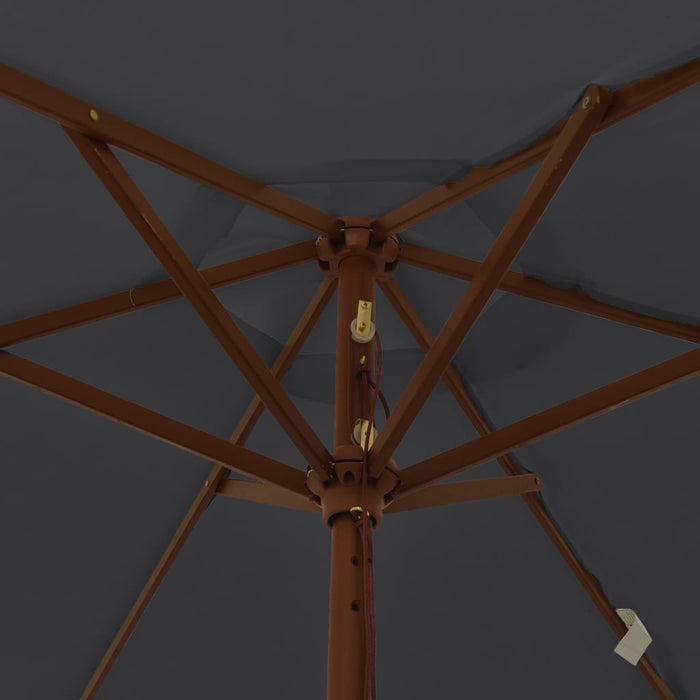 Ombrellone da Giardino con Palo in Legno Nero 196x231 cm 363165