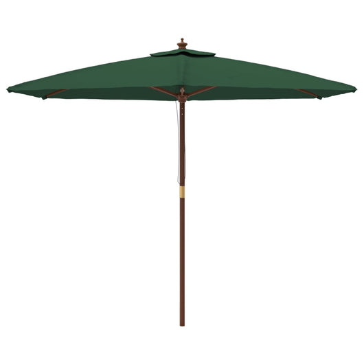 Ombrellone da giardino con palo in legno 299 x 240 cm verde 02_0008369