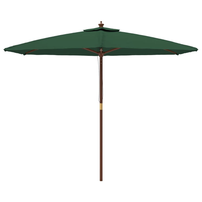 Ombrellone da giardino con palo in legno 299 x 240 cm verde 02_0008369