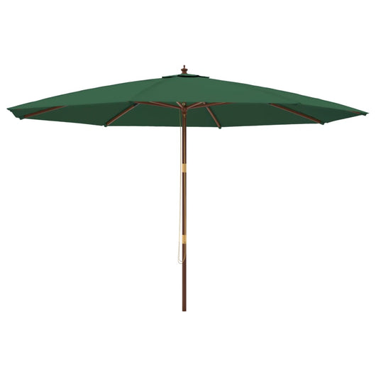 Ombrellone da giardino con palo in legno 400 x 273 cm verde 02_0008371