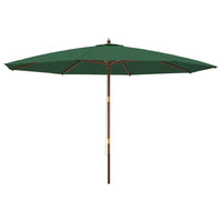 Ombrellone da Giardino con Palo in Legno Verde 400x273 cm 363176