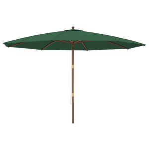 Ombrellone da Giardino con Palo in Legno Verde 400x273 cm 363176